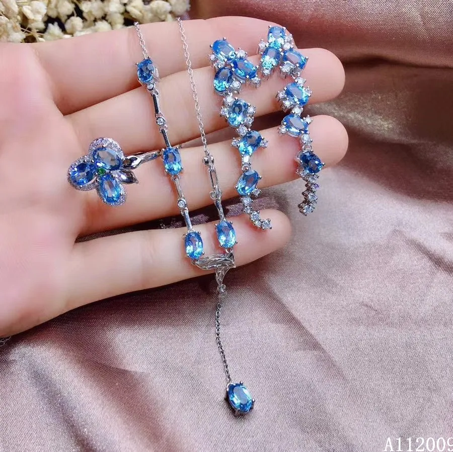 KJJEAXCMY fine jewelry 925 sterling silver natural blue topaz earrings ring necklace classic new ladies suit support test
KJJEAXCMY fine jewelry 925 sterling silver natural blue topaz earrings ring necklace classic new ladies suit support test