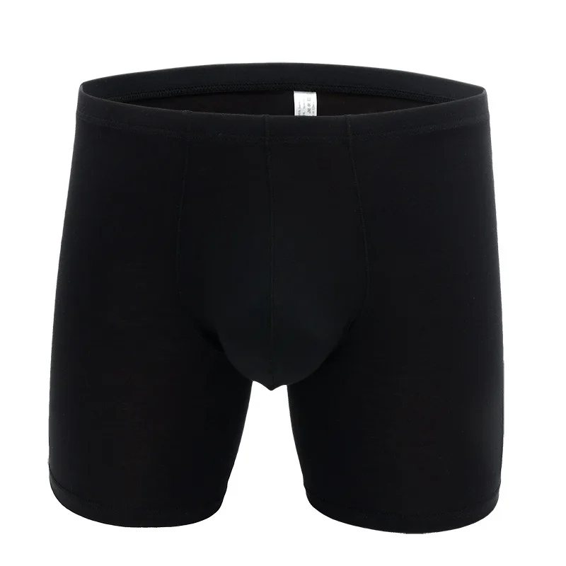 

Sexy Underwear Men Boxers Shorts Bamboo Fiber Panties Man Solid Mid-rise U Convex Pouch Long Leg Underpants Cueca calzoncillos