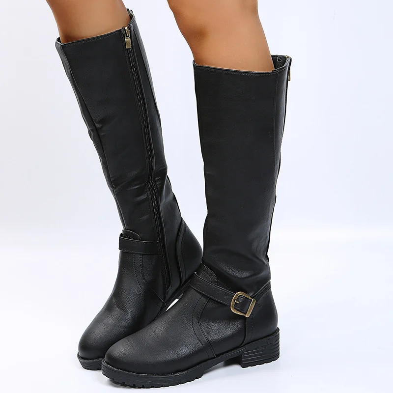 Boots For Women The New Autumn/Winter 2021 High Boots Knight Boot Large Simple Women's Straight Leather Boots In Solid Color
Boots For Women The New Autumn/Winter 2021 High Boots Knight Boot Large Simple Women's Straight Leather Boots In Solid Color