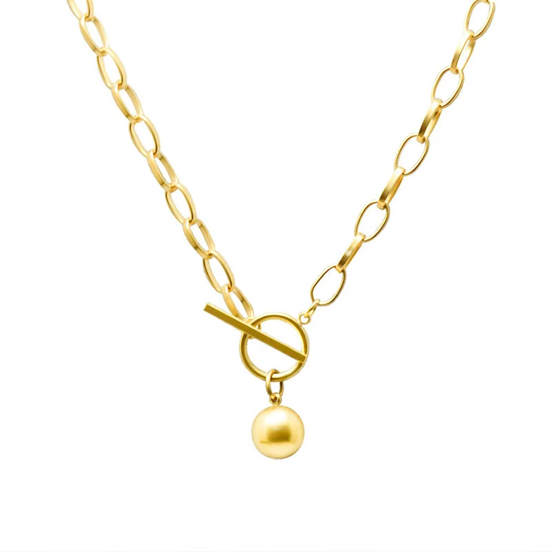 Stainless Steel Hip Hop Ot Button Ball Pendant Plated Minimalist Necklace On Neck Plated Gold Gift For Women Accessories Jewelry
Stainless Steel Hip Hop Ot Button Ball Pendant Plated Minimalist Necklace On Neck Plated Gold Gift For Women Accessories Jewelry