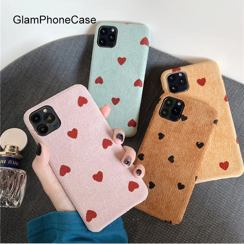 GlamPhone чехол вельветовый для телефона с рисунком на тему любви iPhone11Pro/Max X XS Max XR