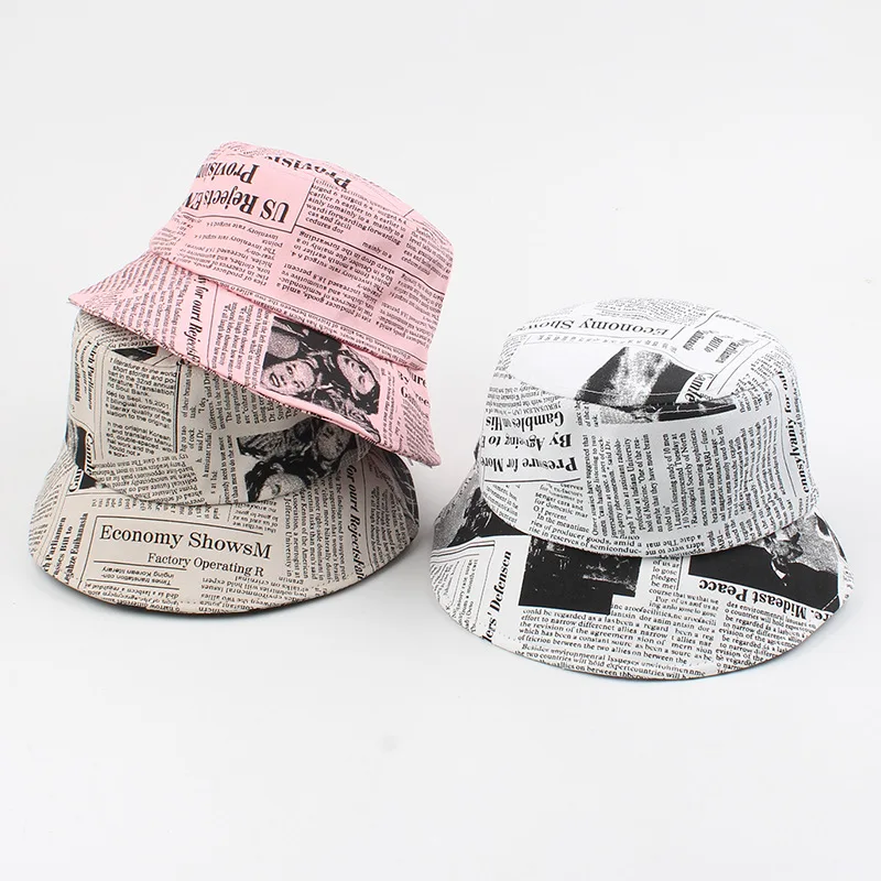 newspaper bucket hat printed letters fisherman hat couple street outdoor UV protection adjustable panama cap artist painting
newspaper bucket hat printed letters fisherman hat couple street outdoor UV protection adjustable panama cap artist painting