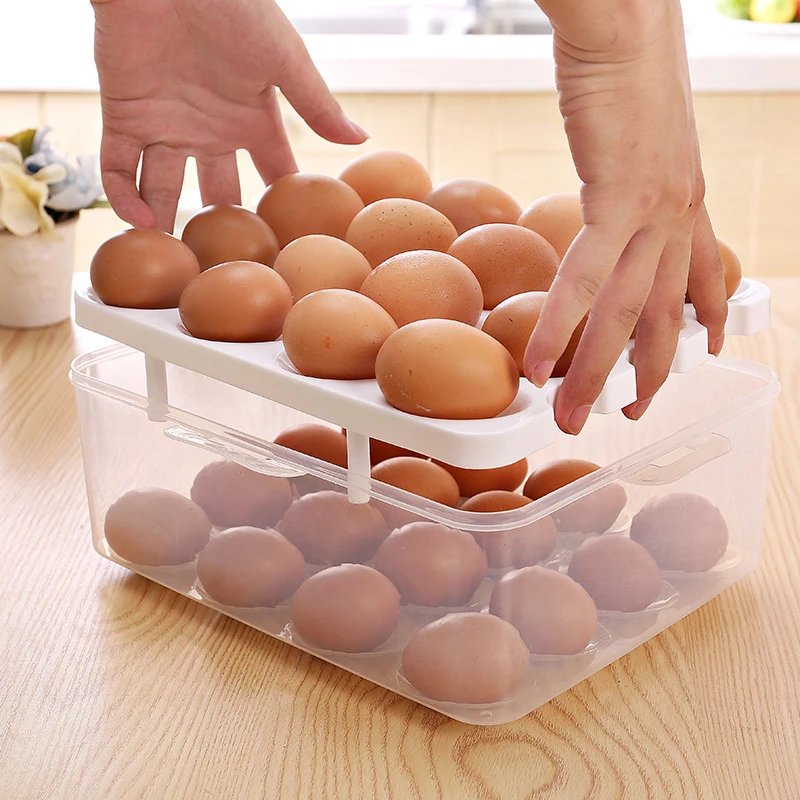 Visible Egg Tray Case with 2 Layers 32 Cells Eggs Storage Box with Lid & Handle Kitchen Organizer for Refrigerator ozek
Visible Egg Tray Case with 2 Layers 32 Cells Eggs Storage Box with Lid & Handle Kitchen Organizer for Refrigerator ozek