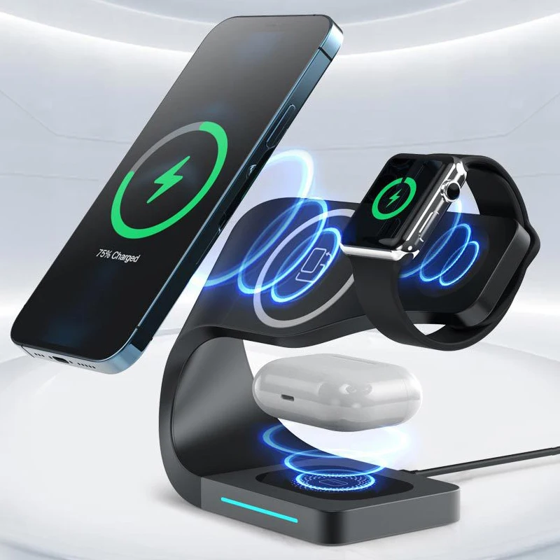 Qi 15W Magnetic Wireless Charger 4 in 1 Fast Charging Station for iPhone 13 Pro Max/13Mini For Apple iWatch Airpods Pro Charger
Qi 15W Magnetic Wireless Charger 4 in 1 Fast Charging Station for iPhone 13 Pro Max/13Mini For Apple iWatch Airpods Pro Charger