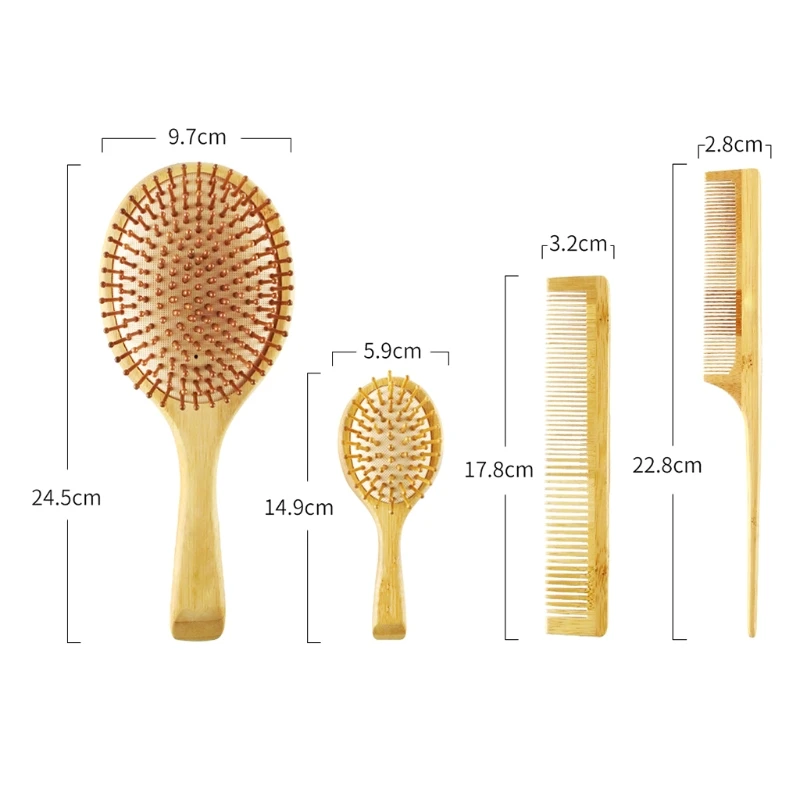 4pcs Bamboo Anti-Static Comb Detangling Hair Brush Scalp Massage Hairdressing Styling Tools for Salon Home Use
4pcs Bamboo Anti-Static Comb Detangling Hair Brush Scalp Massage Hairdressing Styling Tools for Salon Home Use