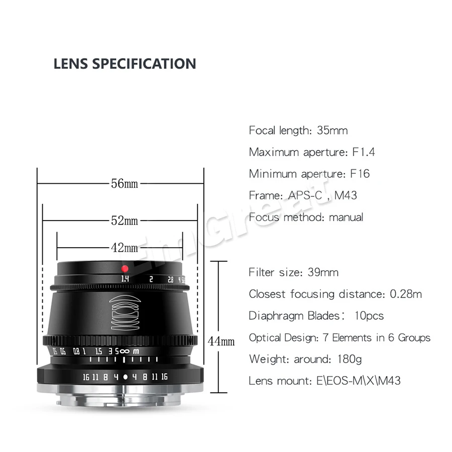TTArtisan 35 мм F1.4 Φ объектив с ручной фокусировкой для Sony E-Mount Fuji Nikon Z M4/3 Mount Cameras A6600 A6500