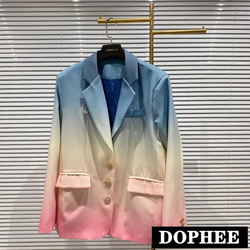 2020 Autumn New Fashion Crescent Embroidery Gradient Color Double Pocket Long Sleeve Suit Jacket Women Fashion Blazer Coat
2020 Autumn New Fashion Crescent Embroidery Gradient Color Double Pocket Long Sleeve Suit Jacket Women Fashion Blazer Coat