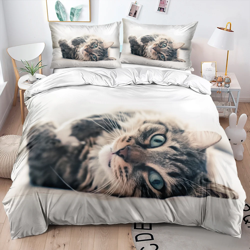 3D Lovely Pet Cat Duvet Cover Set White Quilt Cover Set Full Double King Size 203x230cm Bedding Set Home Textile Custom Design
3D Lovely Pet Cat Duvet Cover Set White Quilt Cover Set Full Double King Size 203x230cm Bedding Set Home Textile Custom Design