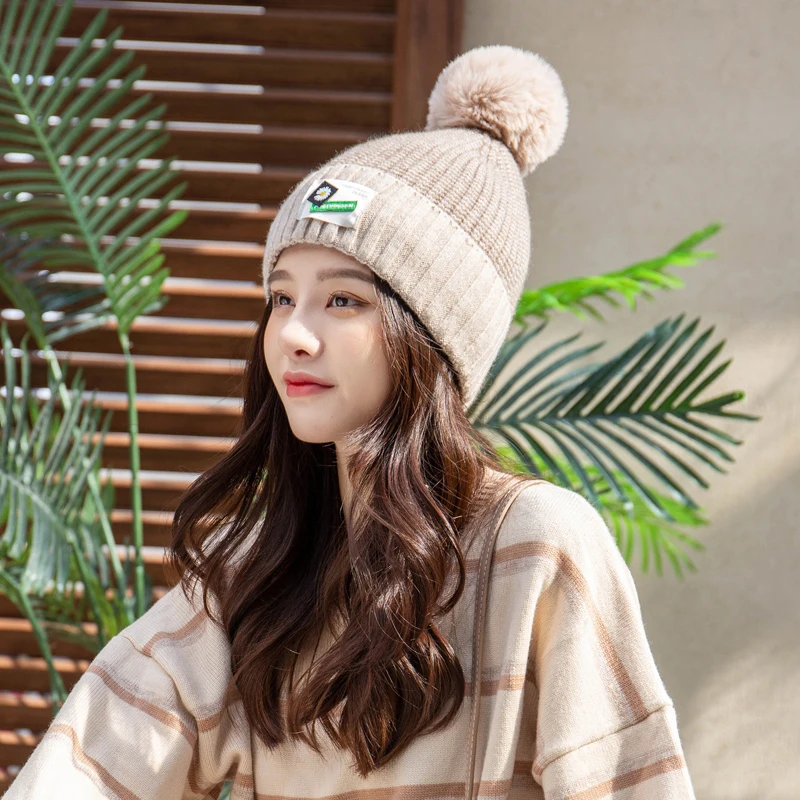 Ymsaid Winter Beanie Hat Women Knitted Faux Fur Pompom Hat Velvet Winter Hats for Ladies Soft Embroidery Korean Caps For Female
Ymsaid Winter Beanie Hat Women Knitted Faux Fur Pompom Hat Velvet Winter Hats for Ladies Soft Embroidery Korean Caps For Female