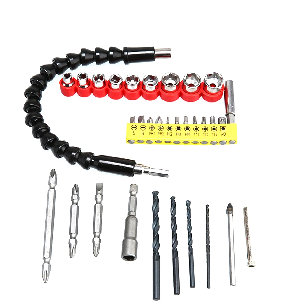 32pcs/Set Electric Drill Accessories Universal Flexible Shaft Drill Bit Screwdriver Bits Extension Screwdriver Tools Accessories
32pcs/Set Electric Drill Accessories Universal Flexible Shaft Drill Bit Screwdriver Bits Extension Screwdriver Tools Accessories