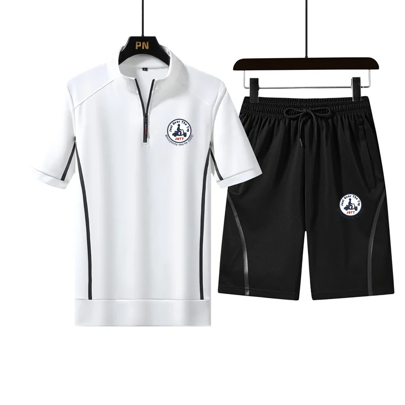 Новый эластичный повседневный костюм с принтом и коротким рукавом, с воротником на молнии, костюм с брюками для фитнеса, спортивная одежда и...
Новый эластичный повседневный костюм с принтом и коротким рукавом, с воротником на молнии, костюм с брюками для фитнеса, спортивная одежда и...