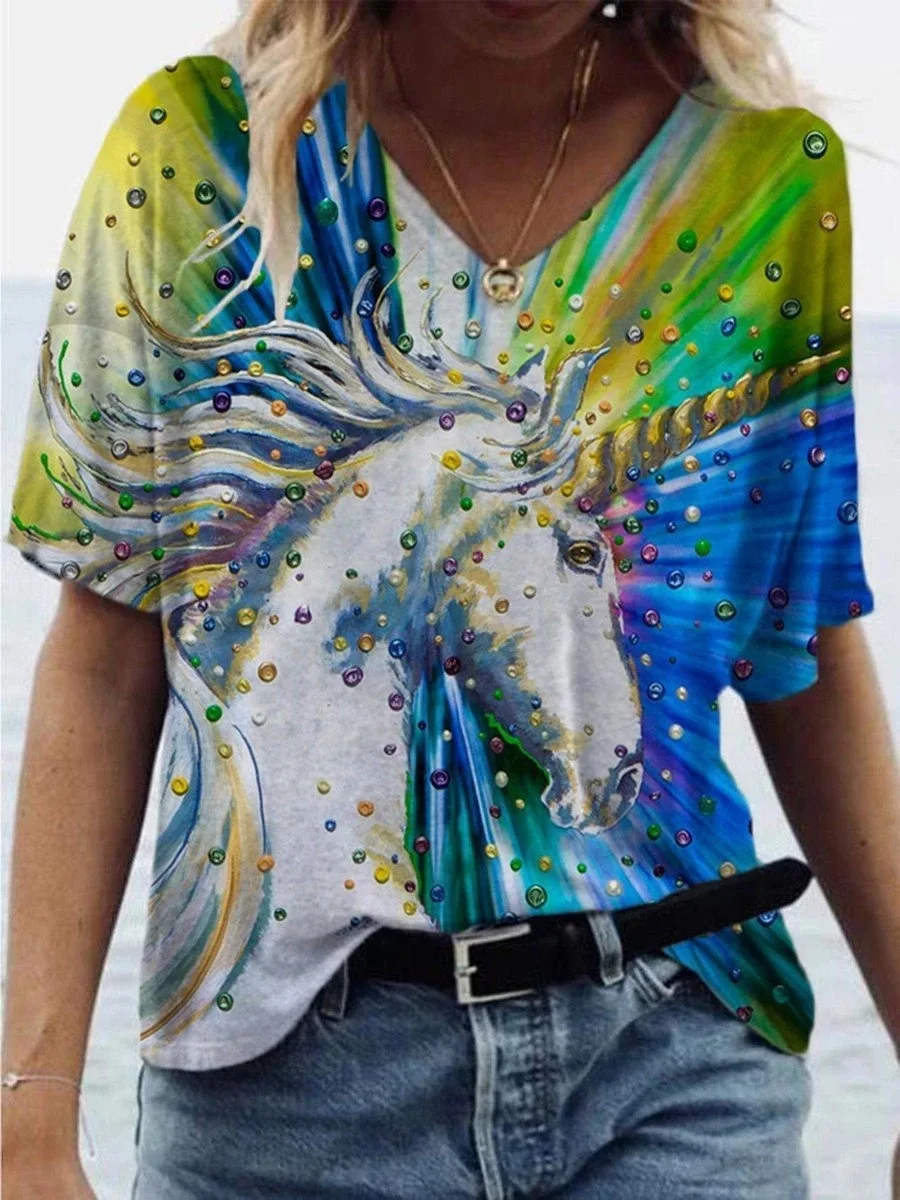 Butterfly 3D Tie Dye Print T Shirt Women Short Sleeve V-Neck Loose Tops Plus Size Casual Tee Lady Streetwear T-Shirt Summer 2021
Butterfly 3D Tie Dye Print T Shirt Women Short Sleeve V-Neck Loose Tops Plus Size Casual Tee Lady Streetwear T-Shirt Summer 2021