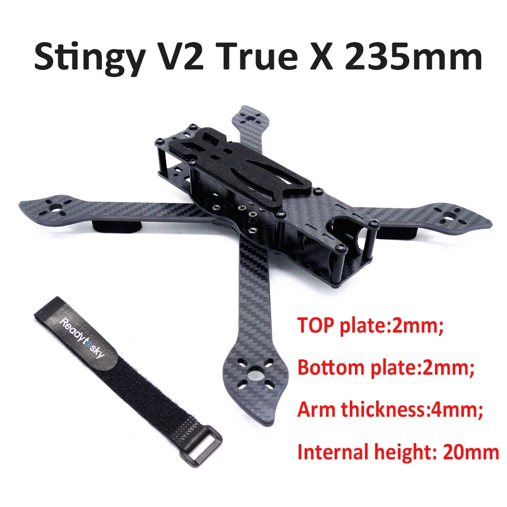 Квадрокоптер Stingy V2 True X 5 "FPV рама для фристайла 235 мм с 4 arm FPV гоночный Дрон