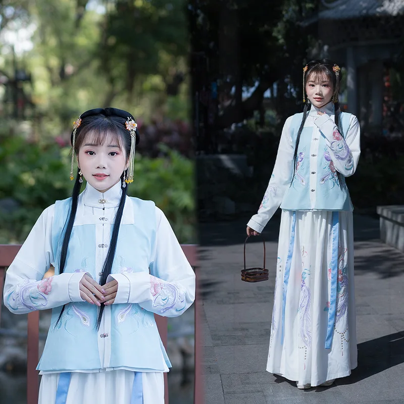 Blue Hanfu Women Embroidery Dance Costumes Traditional Folk Fairy Dress Singers Festival Outfit Rave Performance Clothing DC3445
Blue Hanfu Women Embroidery Dance Costumes Traditional Folk Fairy Dress Singers Festival Outfit Rave Performance Clothing DC3445