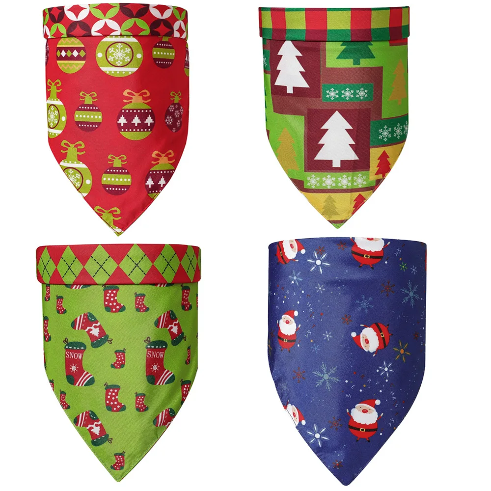Halloween Dog Bandanas Christmas Tree Elk Santa Pattern Reversible Triangular Bibs Scarf for Dogs Medium to Large Dogs
Halloween Dog Bandanas Christmas Tree Elk Santa Pattern Reversible Triangular Bibs Scarf for Dogs Medium to Large Dogs