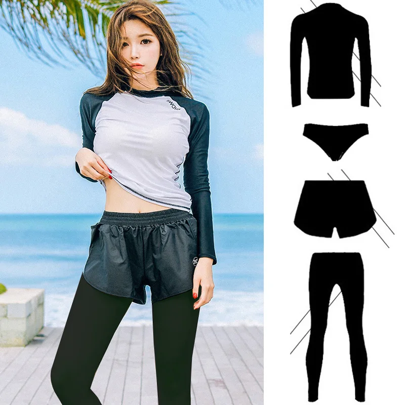 Women's 4pcs set Long Sleeve Rash Guard - Sun UV Protective Surf Dive Swim Suits Fitness Yoga Running Athletic Tracksuits Mens
Women's 4pcs set Long Sleeve Rash Guard - Sun UV Protective Surf Dive Swim Suits Fitness Yoga Running Athletic Tracksuits Mens