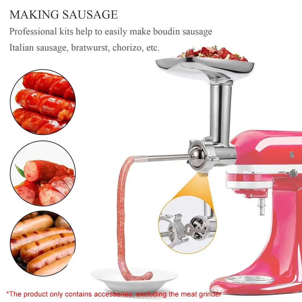 Steel Kitchen Meat Grinders Sausage Stuffer Attachment For Kitchen Aid Suit For Stand Mixer SM-50, SM-50BC, SM-50R
Steel Kitchen Meat Grinders Sausage Stuffer Attachment For Kitchen Aid Suit For Stand Mixer SM-50, SM-50BC, SM-50R