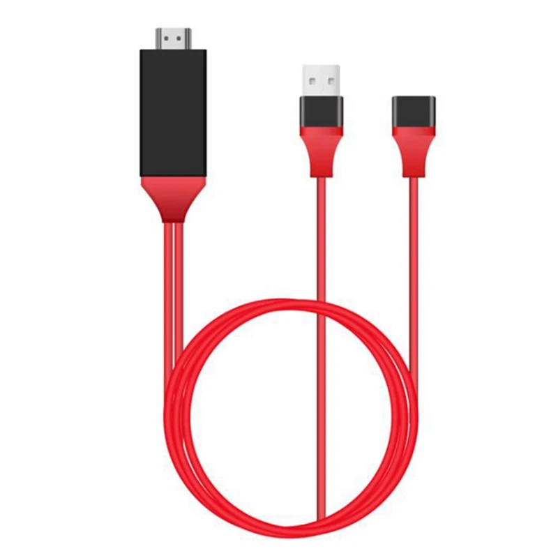 

Для Apple Android Тип USB-C мобильный телефон для HDMI проекционная линия двойного назначения USB мама с линией экрана-красный