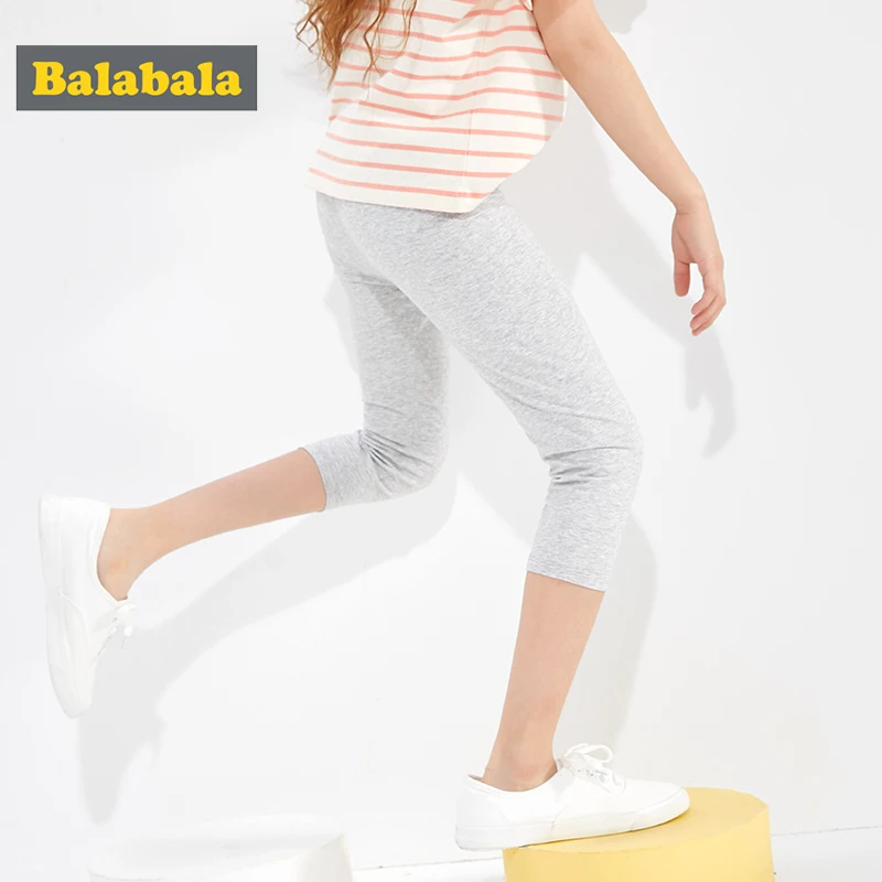 Брюки для девочек Balabala детские штаны Новинка лета 2020 укороченные спортивные