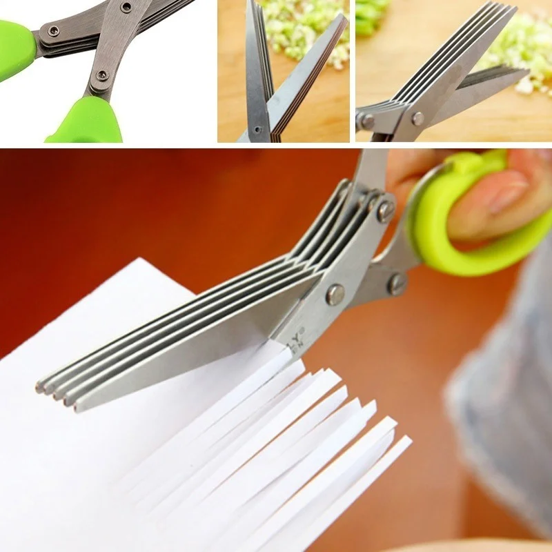 Multi-layer Stainless Steel Knives Multi-Layers KItchen Scissors Scallion Cutter Herb Laver Spices Cook Tool Cut Kitchen tools
Multi-layer Stainless Steel Knives Multi-Layers KItchen Scissors Scallion Cutter Herb Laver Spices Cook Tool Cut Kitchen tools