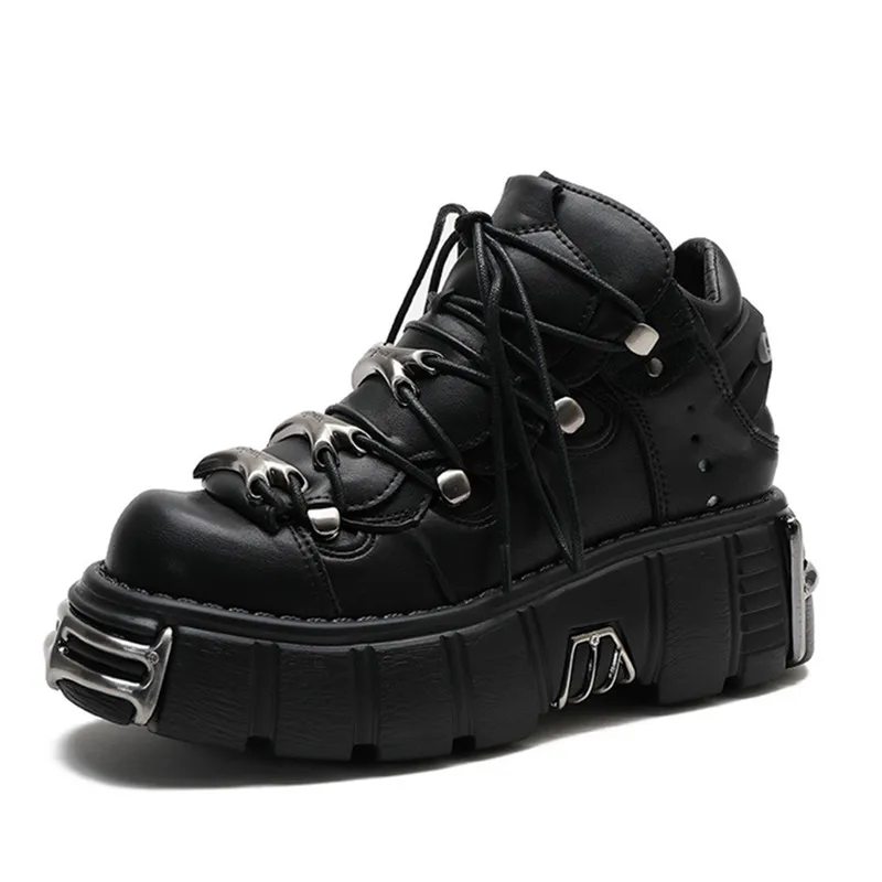 Punk Platform Women's Sneakers Sissyboy Fashion Casual New Rock Female Runing Shoes Metal Decoration Motorcycle Ladies Boots
Punk Platform Women's Sneakers Sissyboy Fashion Casual New Rock Female Runing Shoes Metal Decoration Motorcycle Ladies Boots