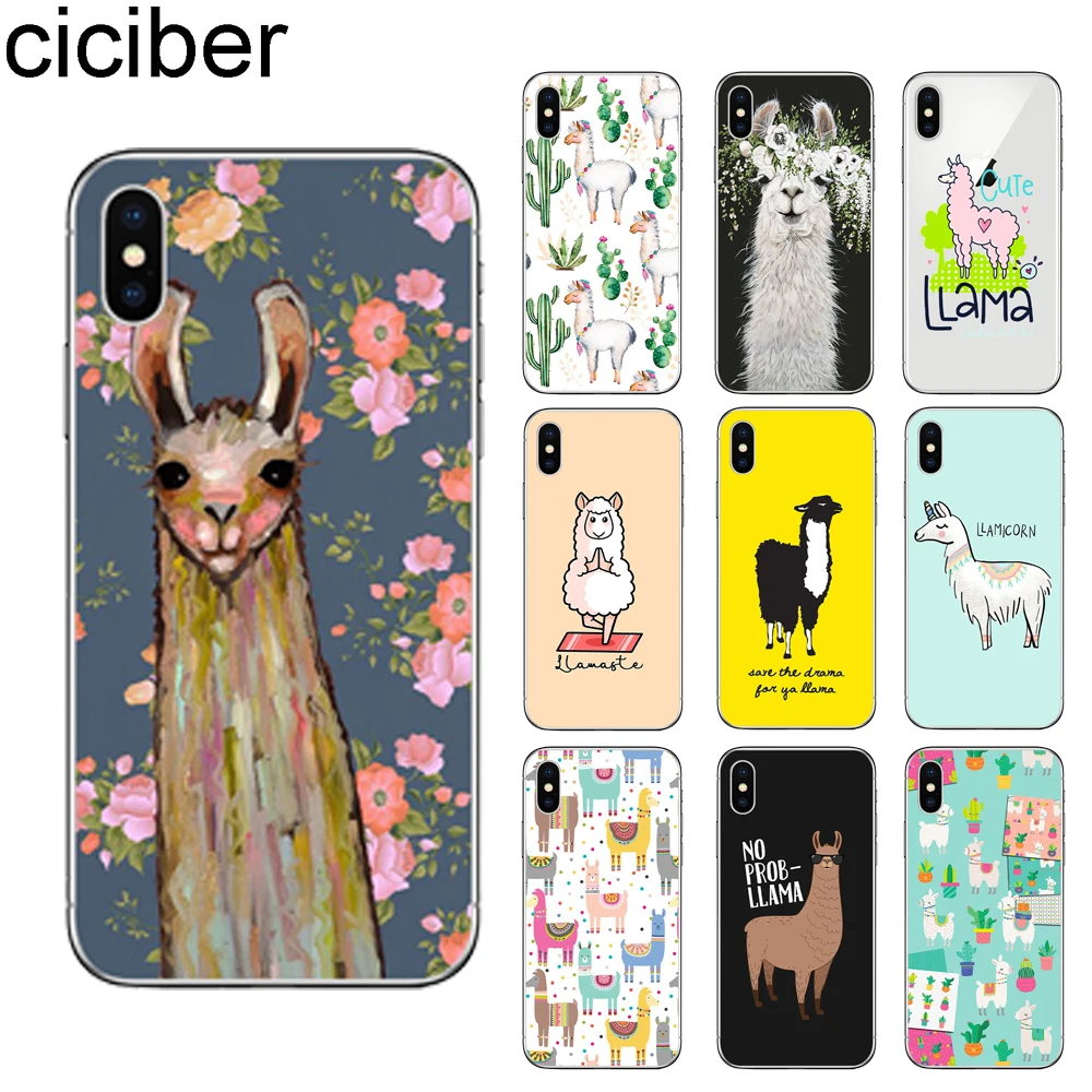 Ciciber Милая лама животное для iPhone X XR XS Max 7 8 6 6S Plus 5S SE чехол телефона 11 Pro Мягкий из