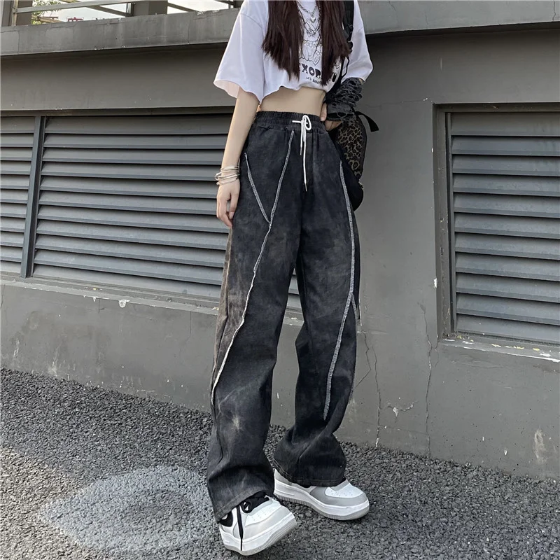 Women's Jeans 2021 New Y2K Streetwear Vintage Elastic Waist Wide Leg Pants Harajuku Tie Dye Trend Straight Baggy Denim Trouser
Women's Jeans 2021 New Y2K Streetwear Vintage Elastic Waist Wide Leg Pants Harajuku Tie Dye Trend Straight Baggy Denim Trouser