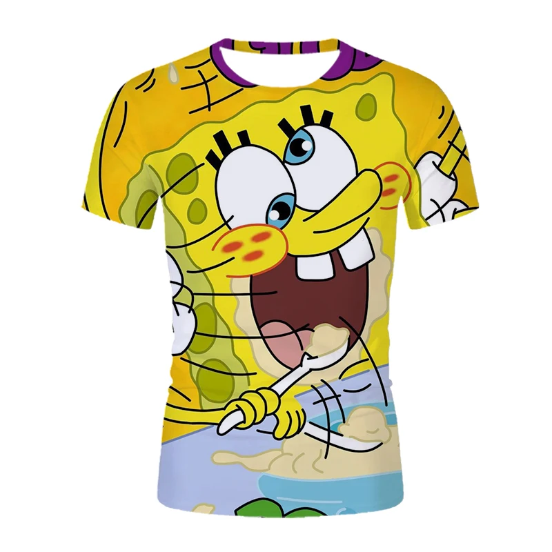 Summer cartoon 3D printed yellow sponge fashion boy and girl T-shirt Kawaii fun short-sleeved shirt Japan animated film and tele
Summer cartoon 3D printed yellow sponge fashion boy and girl T-shirt Kawaii fun short-sleeved shirt Japan animated film and tele