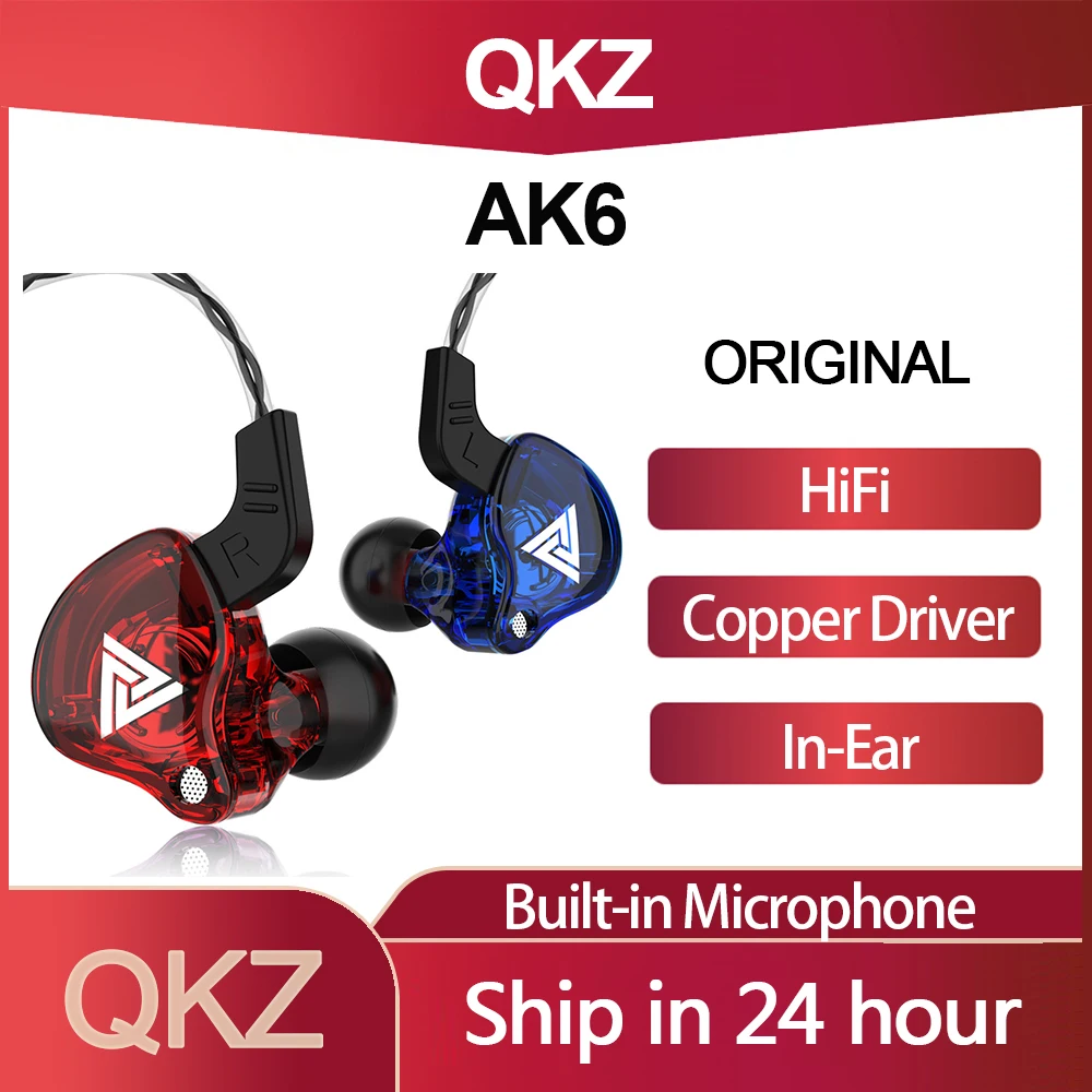 QKZ AK6 Copper Driver HiFi Wired Earphone Sport Running Headphones Bass Stereo Headsets In Ear Music Earbuds with Microphone
QKZ AK6 Copper Driver HiFi Wired Earphone Sport Running Headphones Bass Stereo Headsets In Ear Music Earbuds with Microphone