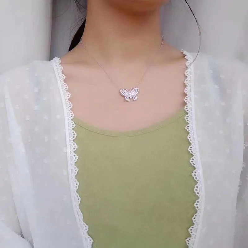 Luxury 925 Sterling Silver Butterfly Pendant Necklace Charm Bracelet Micro Cubic Zirconia Stones Women Party Jewelry Set
Luxury 925 Sterling Silver Butterfly Pendant Necklace Charm Bracelet Micro Cubic Zirconia Stones Women Party Jewelry Set