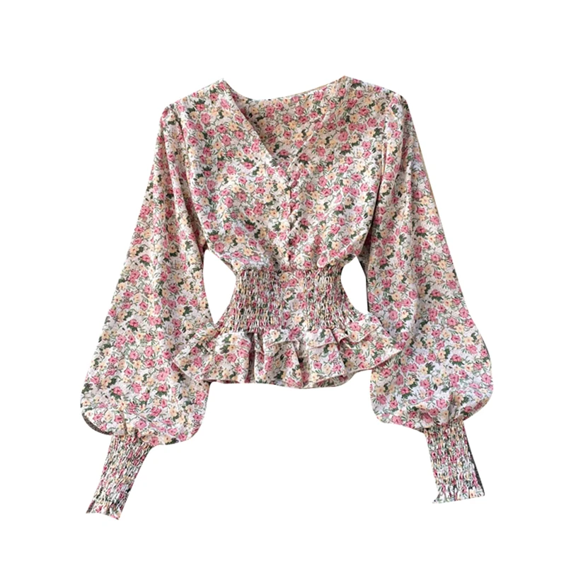 French Sweet Floral Blouse Women V Neck Puff Sleeve Elastic Ruched Blouses 2021 Spring Bohemian Print Vacation Tops
French Sweet Floral Blouse Women V Neck Puff Sleeve Elastic Ruched Blouses 2021 Spring Bohemian Print Vacation Tops