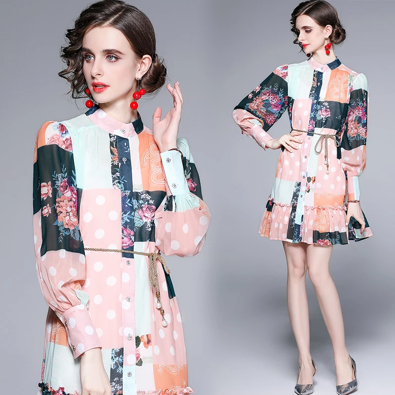 Simgent Stand Blouse Dress Women Summer Puff Sleeve Chiffon Print Shirt Dresses Vestidos Woman Clothing Robe Femme SG15253
Simgent Stand Blouse Dress Women Summer Puff Sleeve Chiffon Print Shirt Dresses Vestidos Woman Clothing Robe Femme SG15253