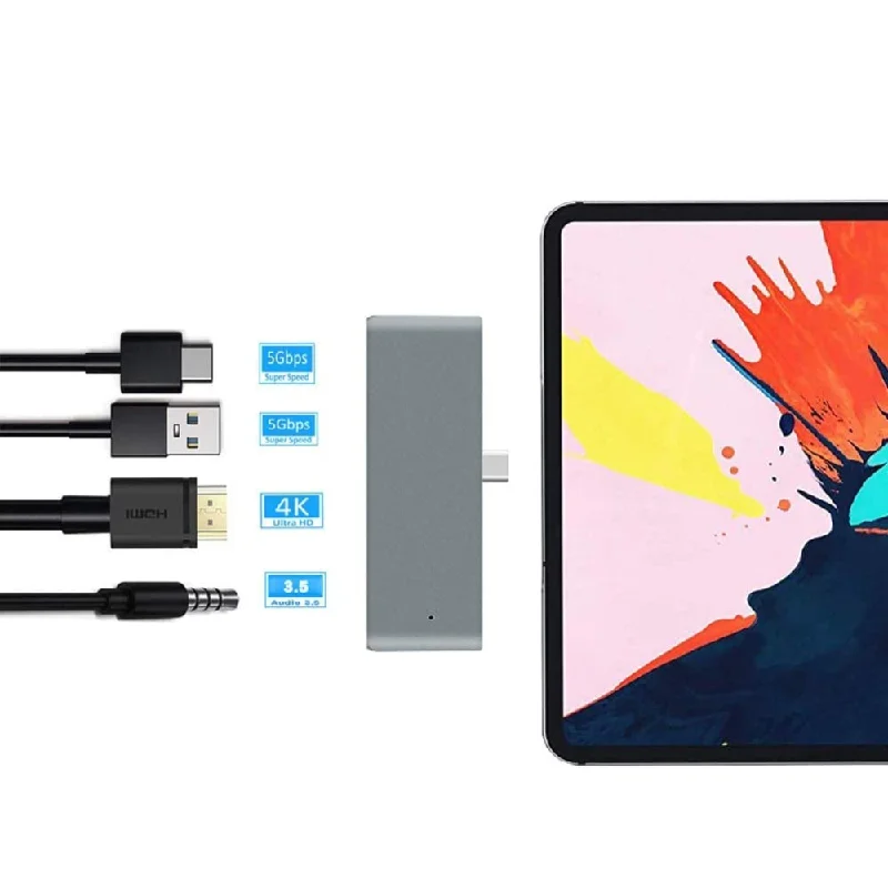 Фото 4 в 1 концентратор USB Type C адаптер док станции 4k видео аудио 3 5 USB3.0 - купить