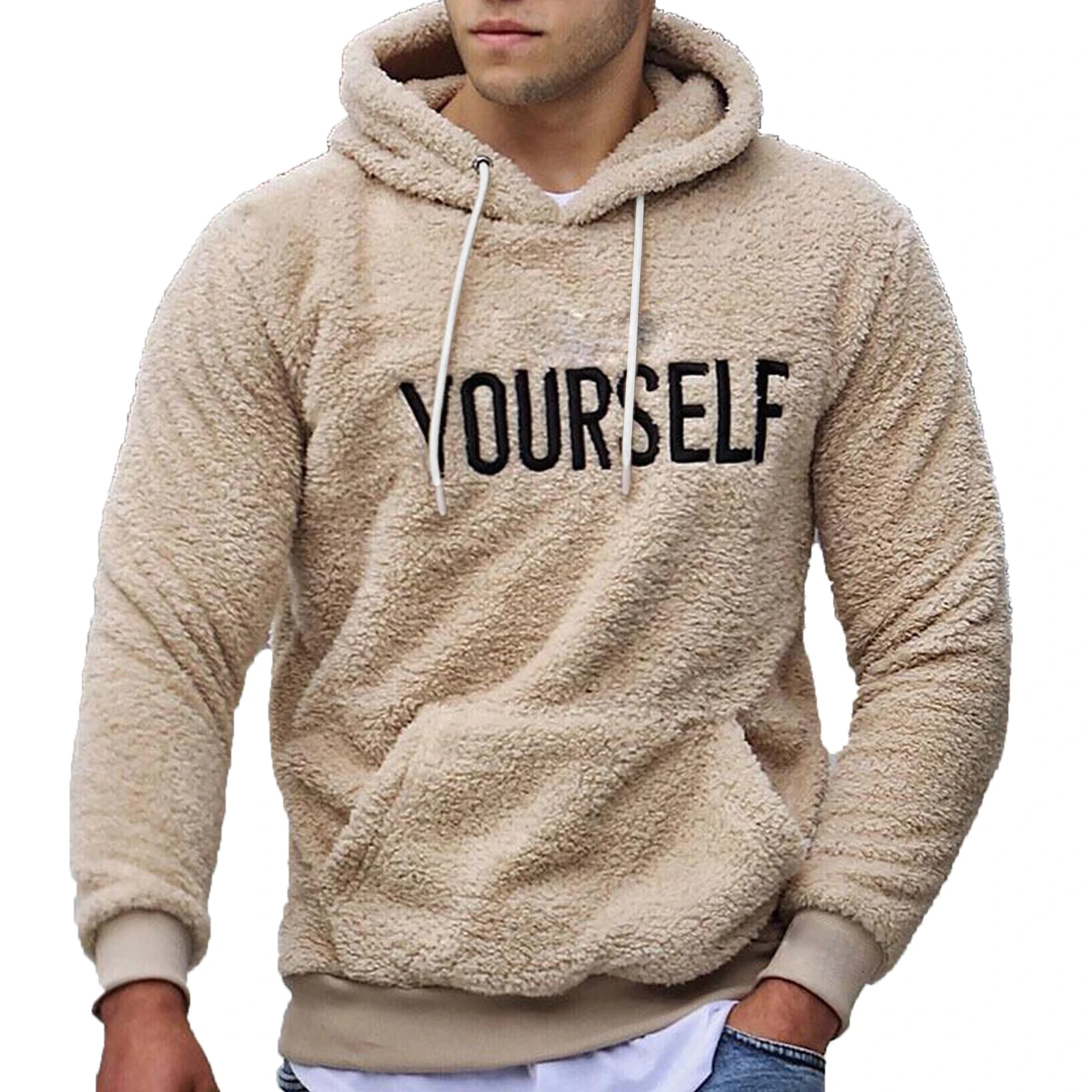 Mens Fuzzy Fleece Hoodie, Casual Winter Warm Letter Print Hooded Pullover with Kangaroo Pocket New Fashion Hoodies
Mens Fuzzy Fleece Hoodie, Casual Winter Warm Letter Print Hooded Pullover with Kangaroo Pocket New Fashion Hoodies