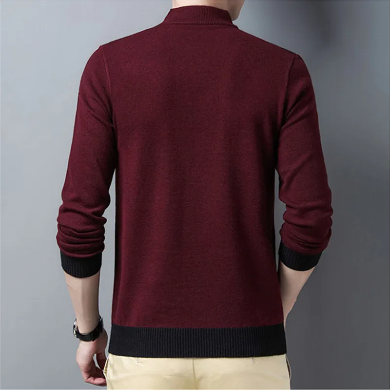Men's half high neck knitted pullover sweater 2021 new autumn winter men's fashion casual stitching slim knitted sweater Brand
Men's half high neck knitted pullover sweater 2021 new autumn winter men's fashion casual stitching slim knitted sweater Brand