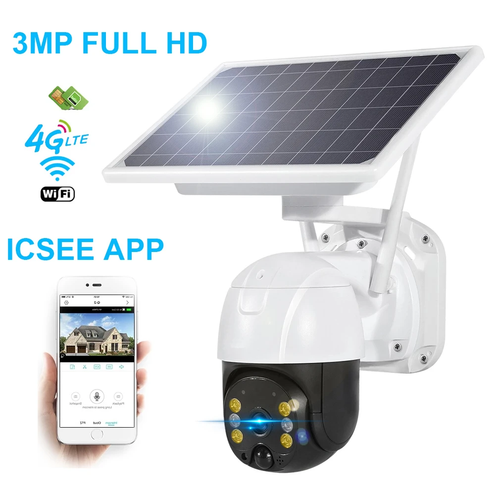 HONTUSEC 4G Sim Card WiFi IP PTZ Camera 8W Solar Panel Rechargeable 18650 Battery Motion Detection PIR Alarm Starlight Camera
HONTUSEC 4G Sim Card WiFi IP PTZ Camera 8W Solar Panel Rechargeable 18650 Battery Motion Detection PIR Alarm Starlight Camera