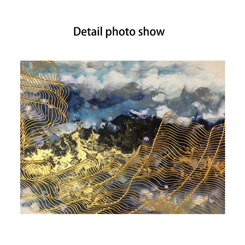 Abstract Gold Painting Hand Painted Canvas Wall Art Pictures For Living Room Decoration Gold Lines Home Decor Blue Texture
Abstract Gold Painting Hand Painted Canvas Wall Art Pictures For Living Room Decoration Gold Lines Home Decor Blue Texture
