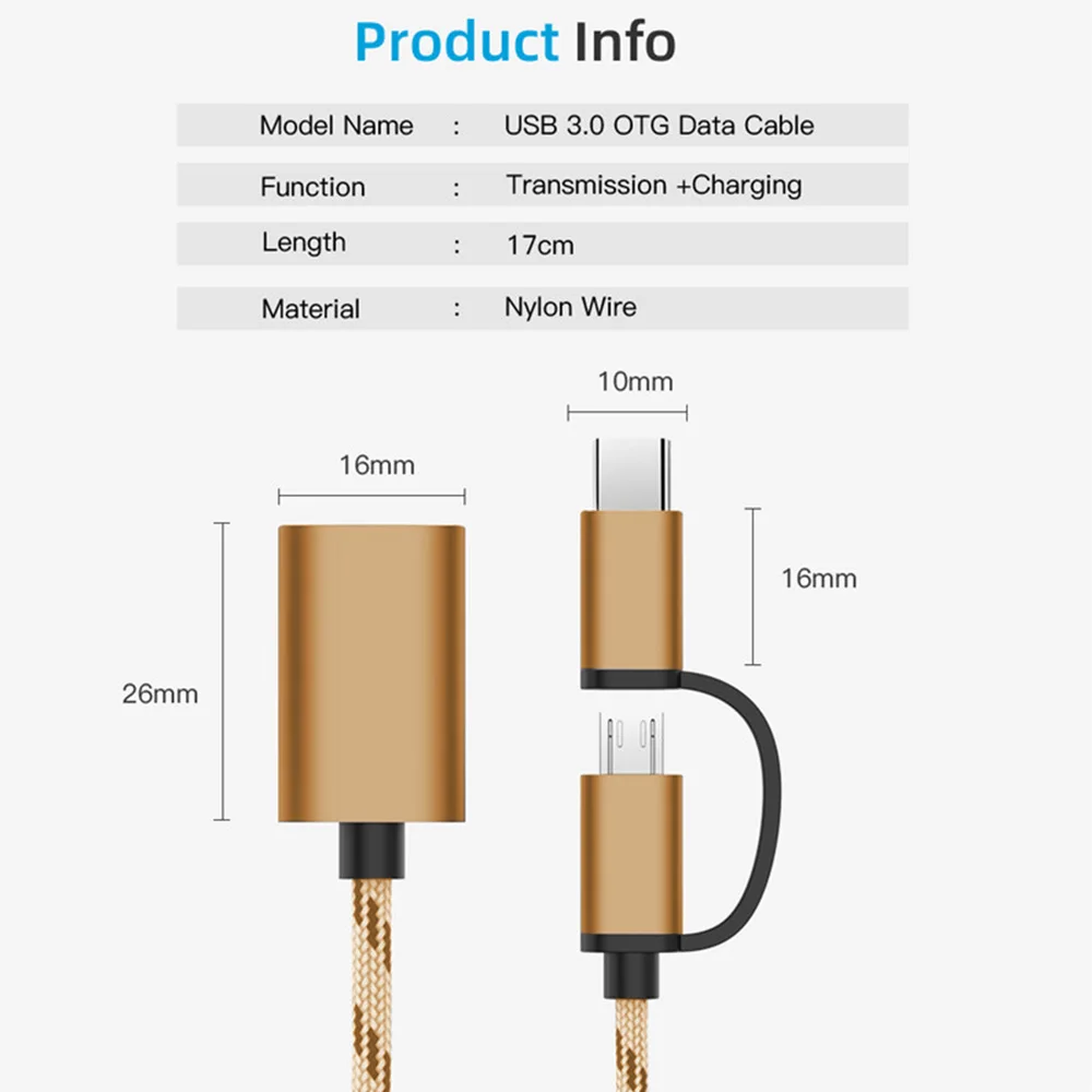 2 in 1 Type-C OTG Adapter Cable for Samsung S10 S10 Xiaomi Mi 9 Android MacBook Mouse Gamepad Tablet PC Type C OTG USB Cable
2 in 1 Type-C OTG Adapter Cable for Samsung S10 S10 Xiaomi Mi 9 Android MacBook Mouse Gamepad Tablet PC Type C OTG USB Cable