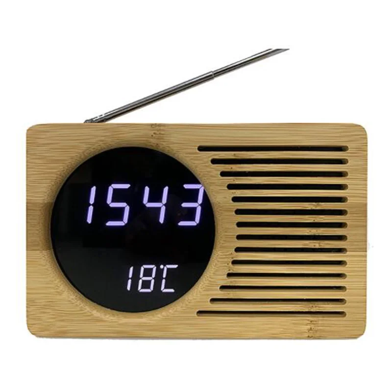 LED Bamboo Digital FM Radio Alarm Clock 12h/24h Adjustable Light for Home Bedroom Office Desk Watch Timer USB Cable Alarm Clocks
LED Bamboo Digital FM Radio Alarm Clock 12h/24h Adjustable Light for Home Bedroom Office Desk Watch Timer USB Cable Alarm Clocks