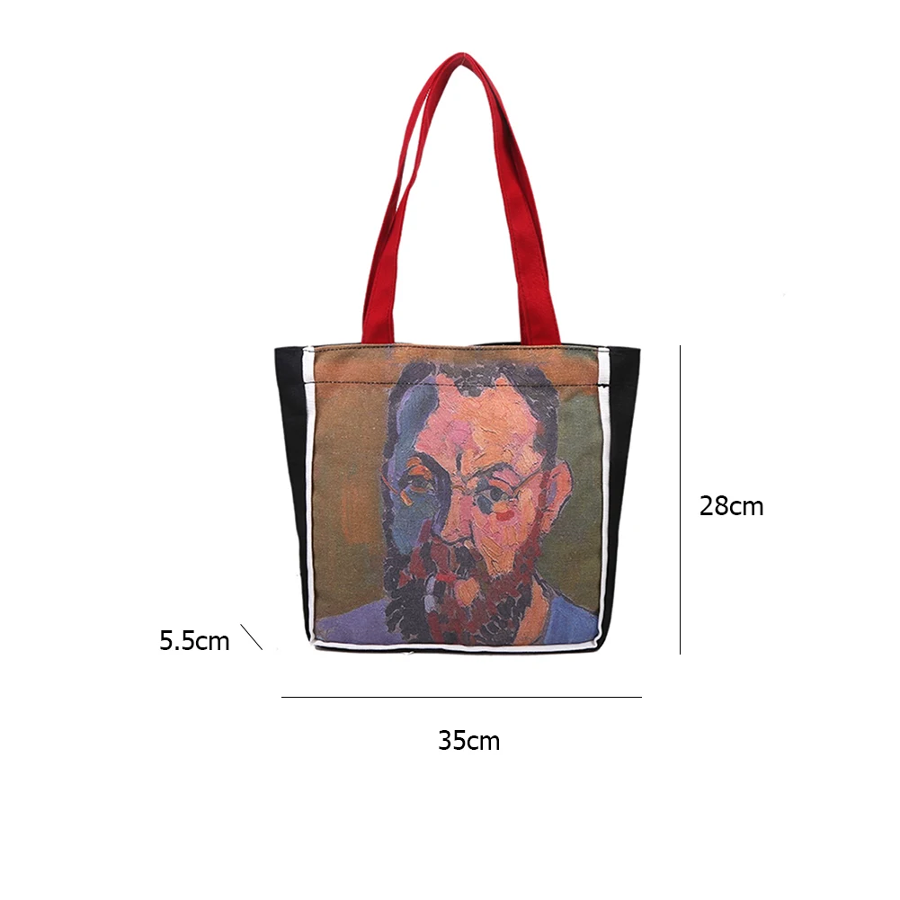 Vintage Oil Painting Shoulder Tote Women Canvas Top-handle Satchel Bag Handbags Popular Simple Female Daily Bag
Vintage Oil Painting Shoulder Tote Women Canvas Top-handle Satchel Bag Handbags Popular Simple Female Daily Bag