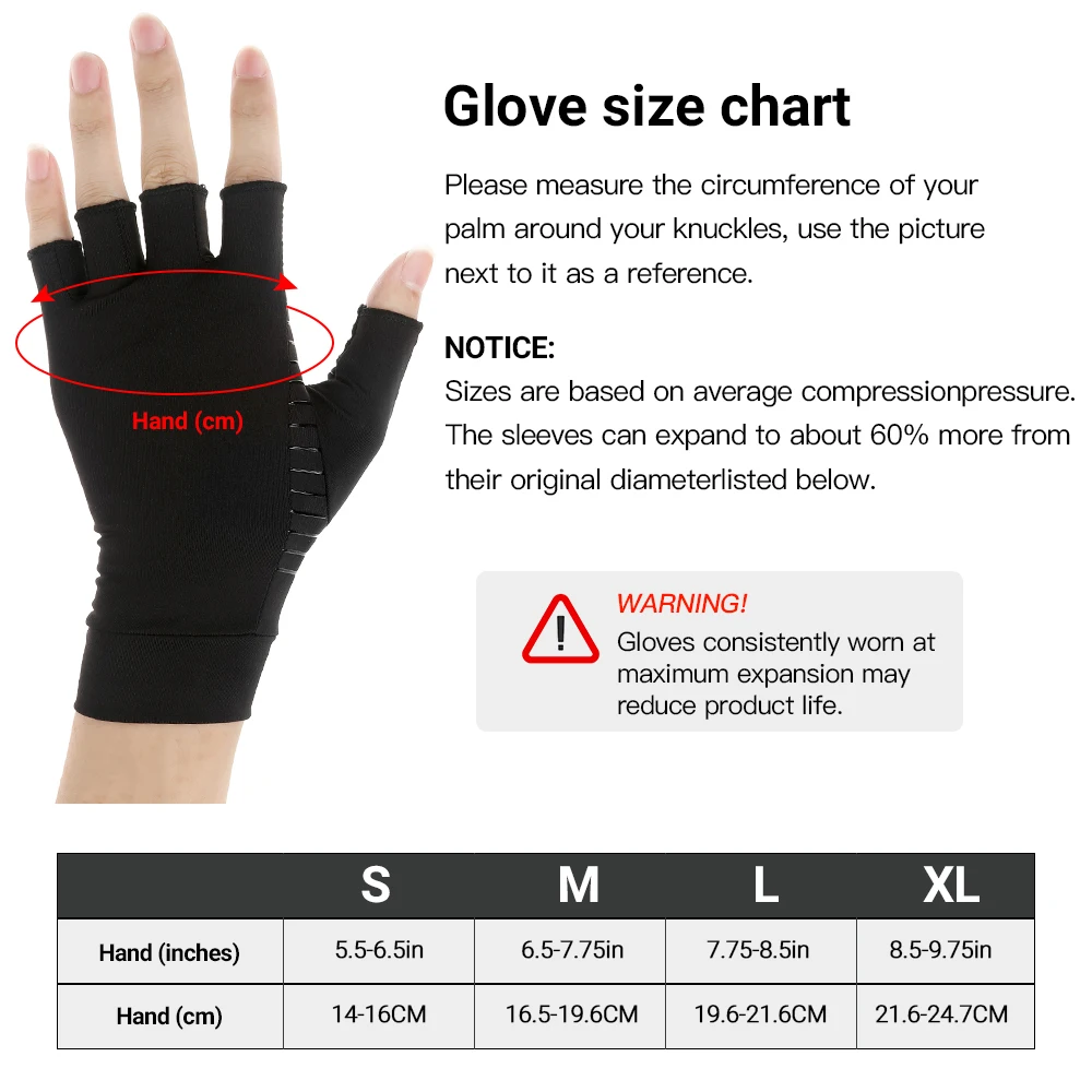 Компрессионные перчатки 1 пара медные при артрите для рук снятие боли в суставах
