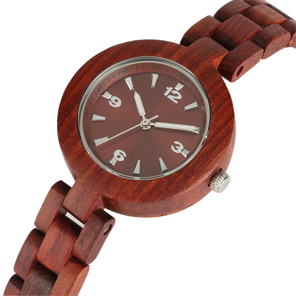 Red Wooden Watch Women's Elegant Fashion Wood Watches Quartz Movement Simple Round Dial Slim Ladies Watch Bands Folding Clasp 
Red Wooden Watch Women's Elegant Fashion Wood Watches Quartz Movement Simple Round Dial Slim Ladies Watch Bands Folding Clasp