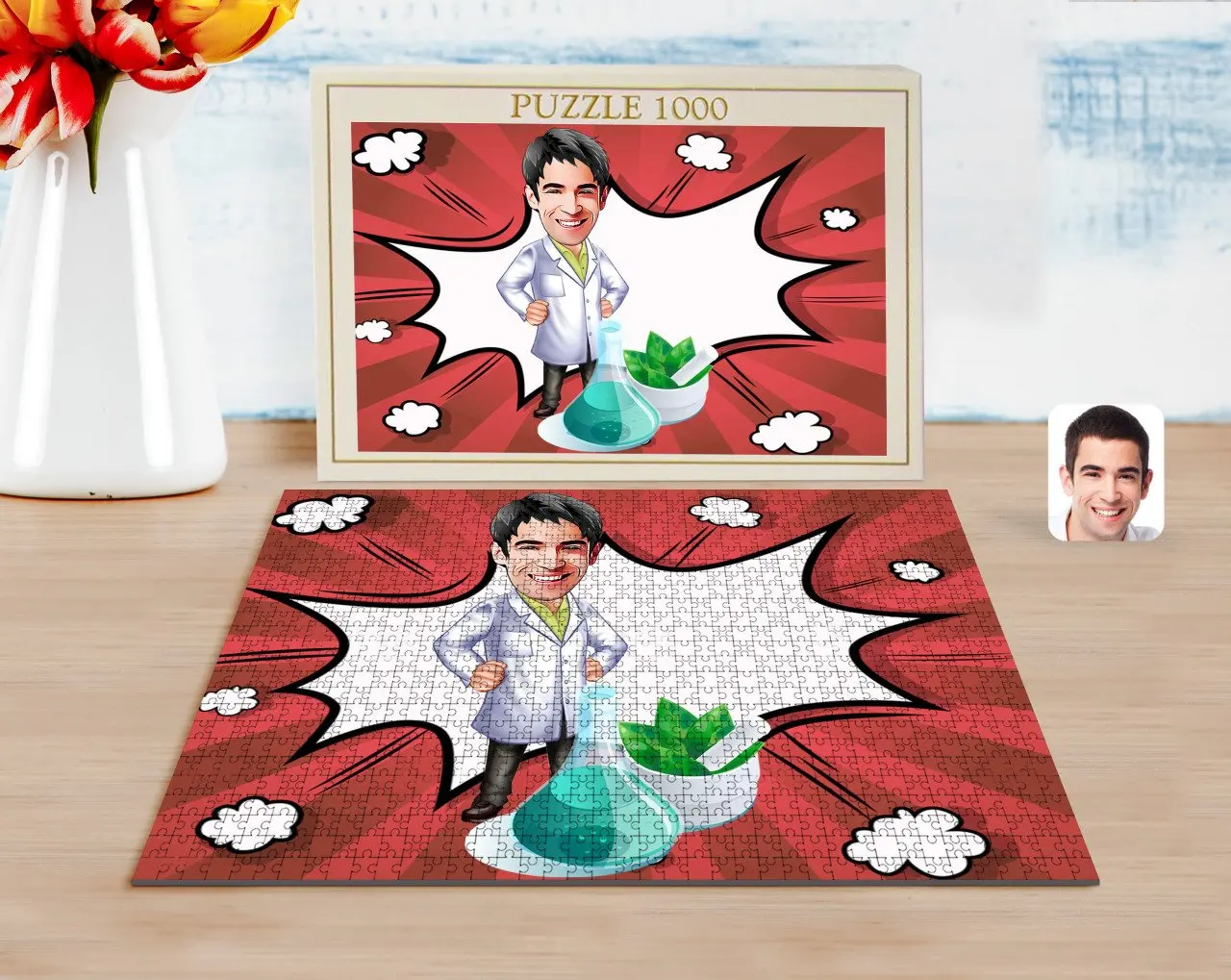 Personalized Men 'S Pharmacist Caricature of 1000 Piece Professional Puzzle-1
Personalized Men 'S Pharmacist Caricature of 1000 Piece Professional Puzzle-1
