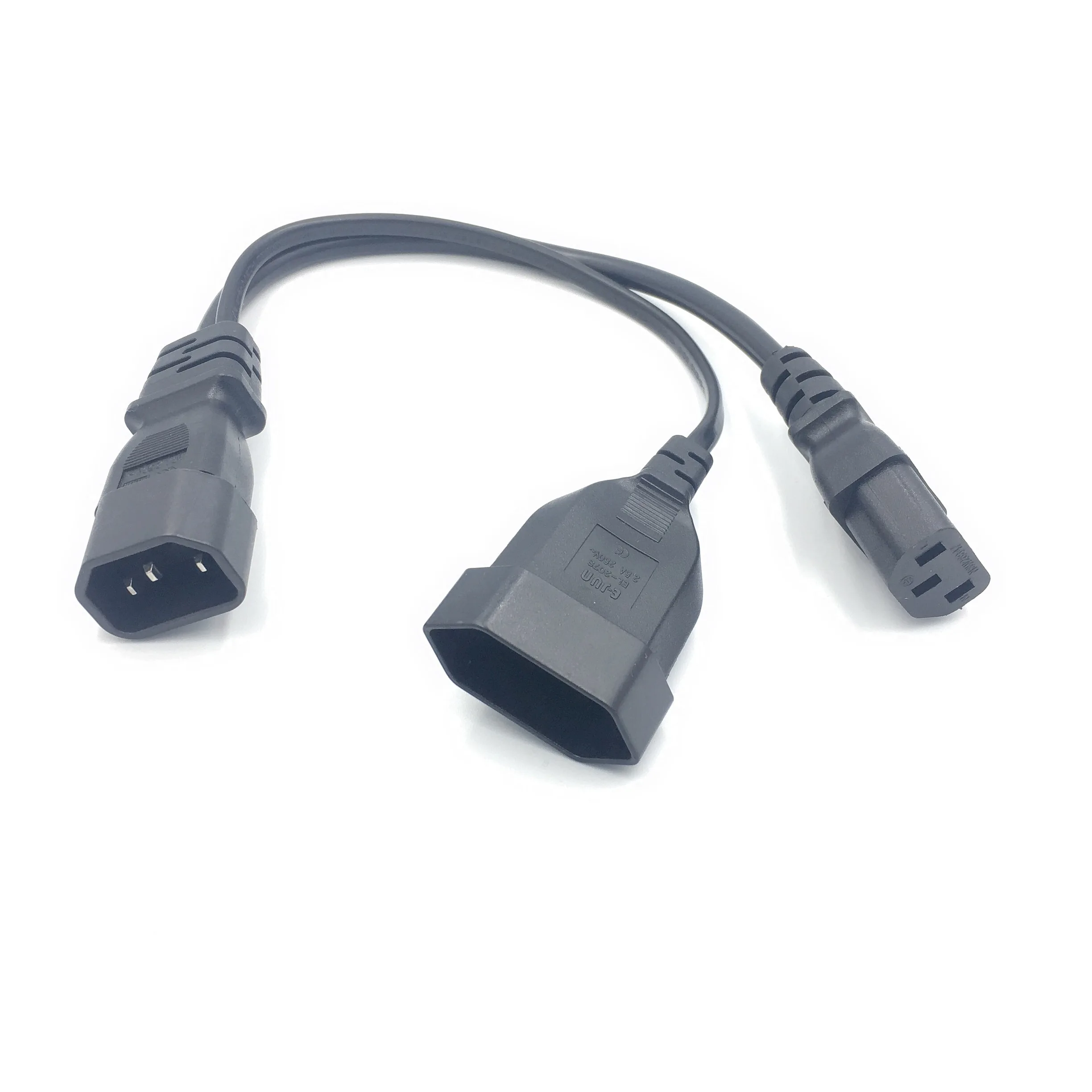 IEC320 3-контактный разъем C14 к мужскому C13 + 2 отверстия EU 4 0 мм розетка шнур питания