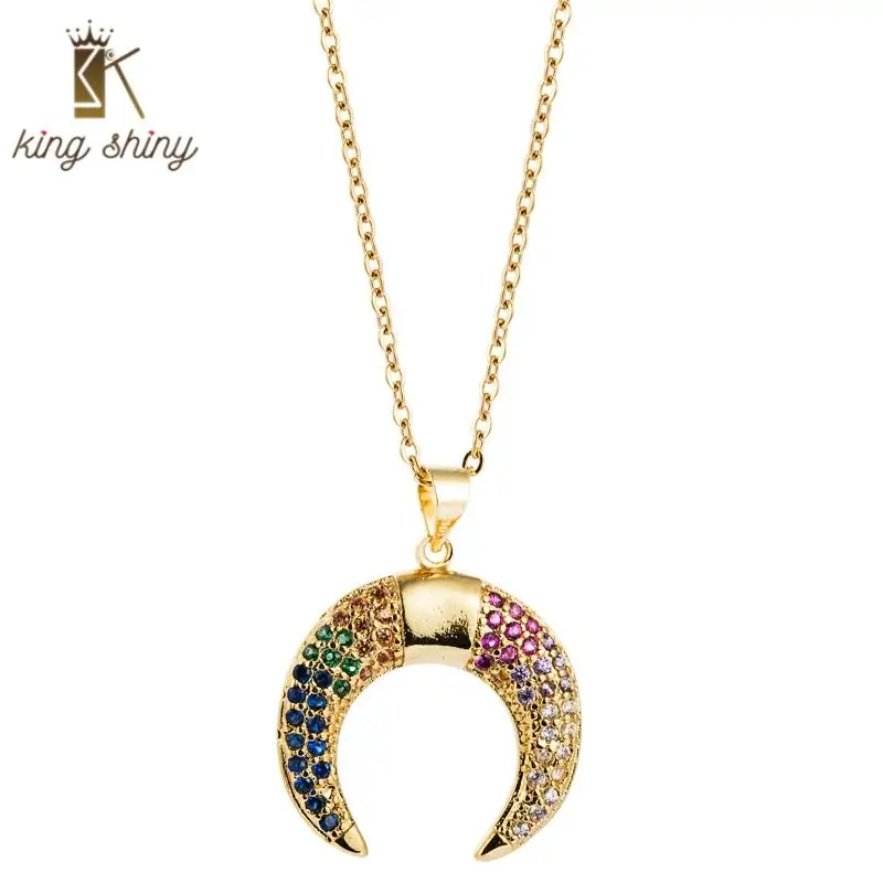 Trendy Charm Star Pendant Necklace for Woman Luxury Woman Rainbow Color Micro Cubic Zirconia Bull Horn Charm Statement Necklace
Trendy Charm Star Pendant Necklace for Woman Luxury Woman Rainbow Color Micro Cubic Zirconia Bull Horn Charm Statement Necklace