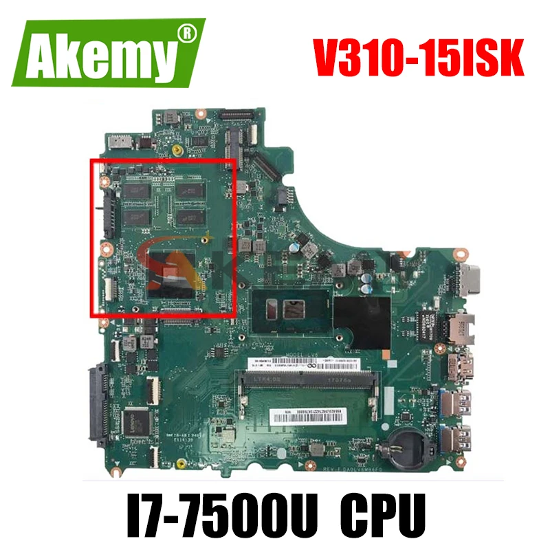 

High quality 5B20M31659 for Lenovo Ideapad V310-15ISK Laptop Motherboard DA0LV6MB6F0 SR2ZV I7-7500U 100% Tested