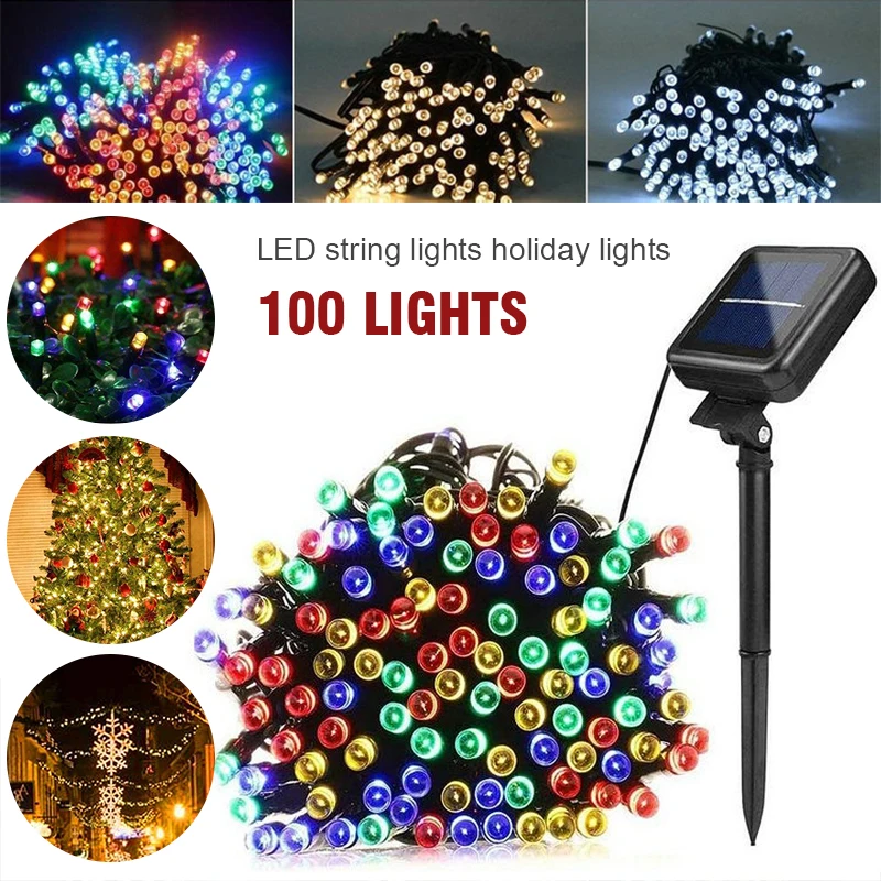 100 LED Solar Powered Light String Outdoor Garden Christmas Decor Fairy Lamp Colorful/White/Warm White Light Color
100 LED Solar Powered Light String Outdoor Garden Christmas Decor Fairy Lamp Colorful/White/Warm White Light Color