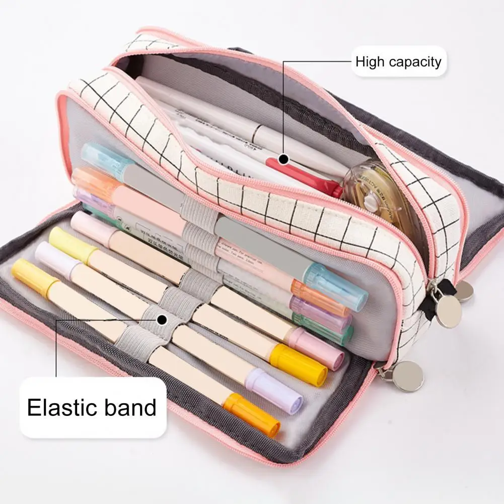 Large Capacity Pencil Bag Multi Compartments Canvas Multi Pen Slots Mesh Pocket Stationery Box Makeup Bag
Large Capacity Pencil Bag Multi Compartments Canvas Multi Pen Slots Mesh Pocket Stationery Box Makeup Bag