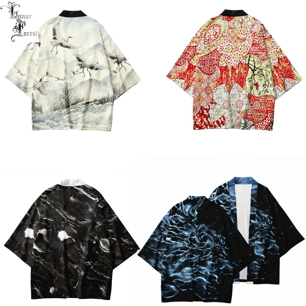 Японское кимоно Yukata Haori с 3D принтом косплей для женщин/мужчин модная летняя