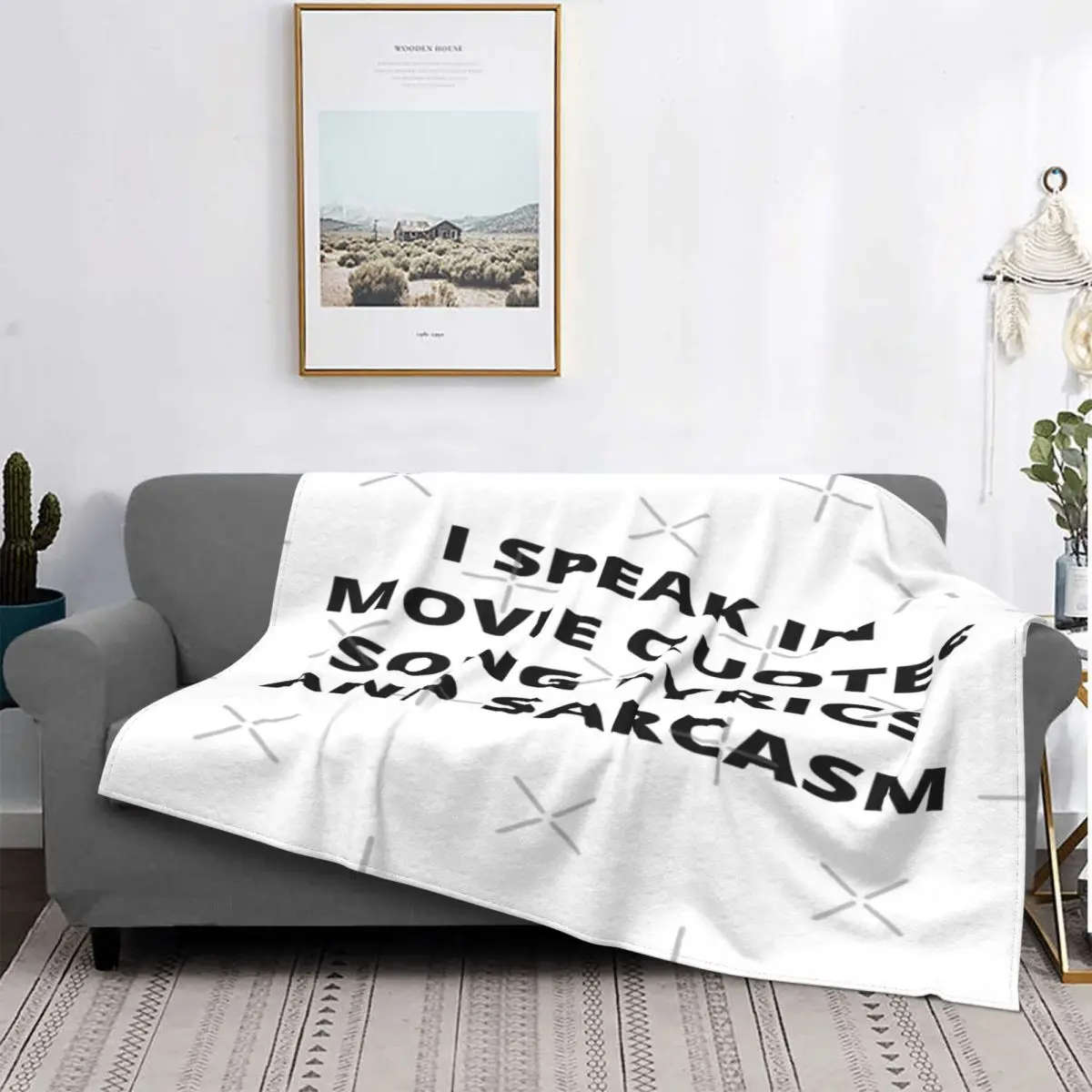 

I Speak In Movie-Manta con citas, colcha para cama a cuadros, 135 mantas a cuadros, colcha de verano